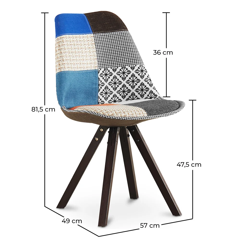 Chaise de Salle à Manger - Revêtement Patchwork - Pixi  image 10