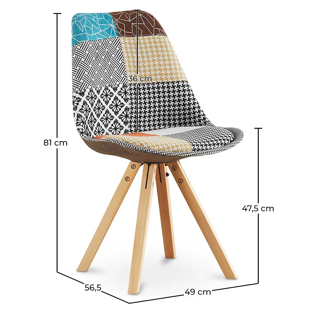 Chaise de Salle à Manger - Revêtement Patchwork - Patty image 10