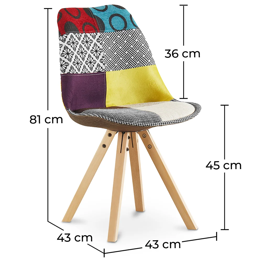 Chaise de Salle à Manger - Revêtement Patchwork - Ray image 10