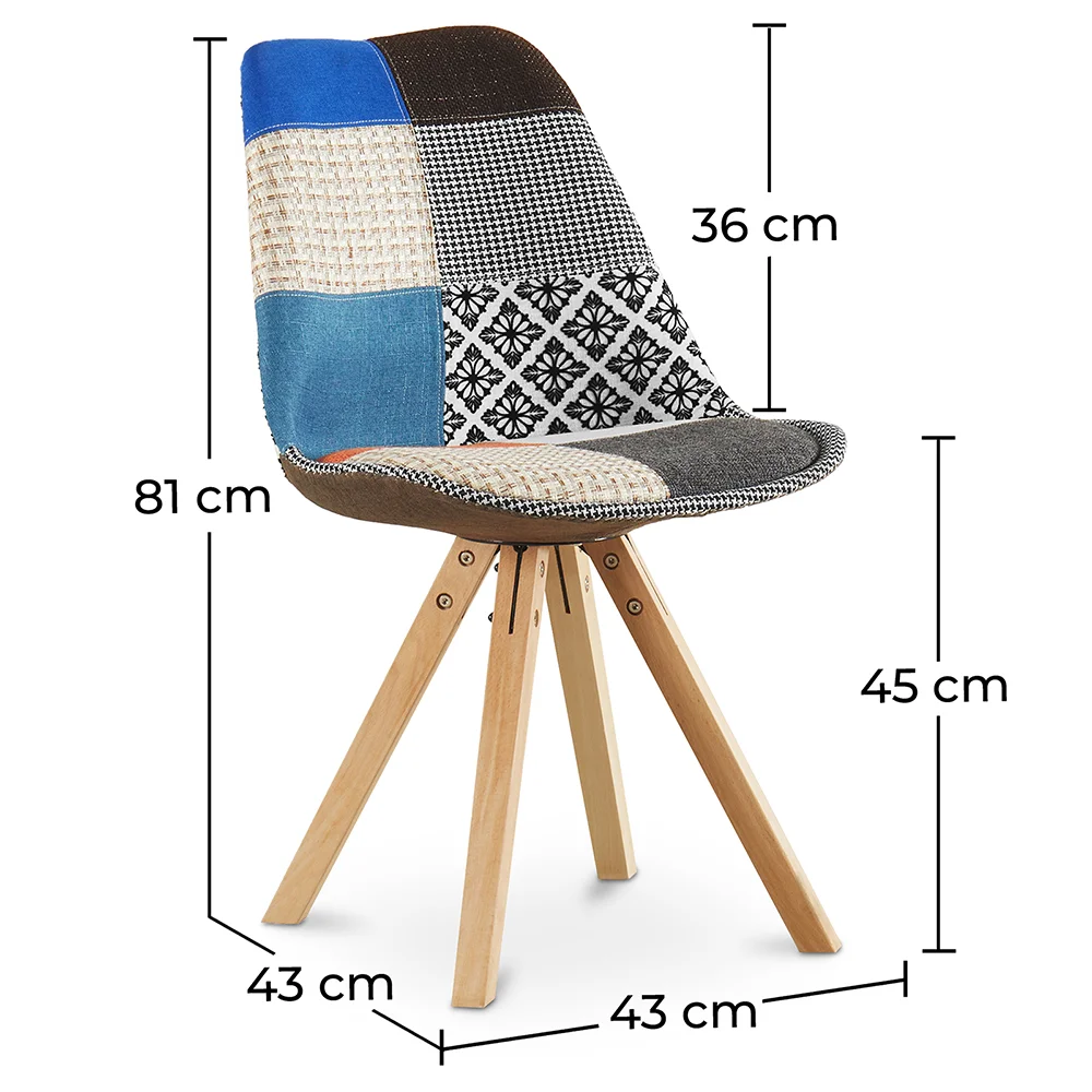 Chaise de Salle à Manger - Revêtement Patchwork - Pixi  image 10