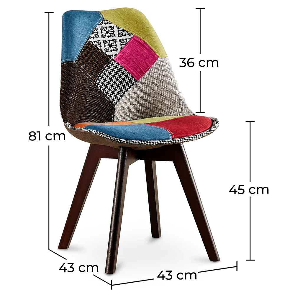 Chaise de Salle à Manger - Revêtement Patchwork - Simona image 10