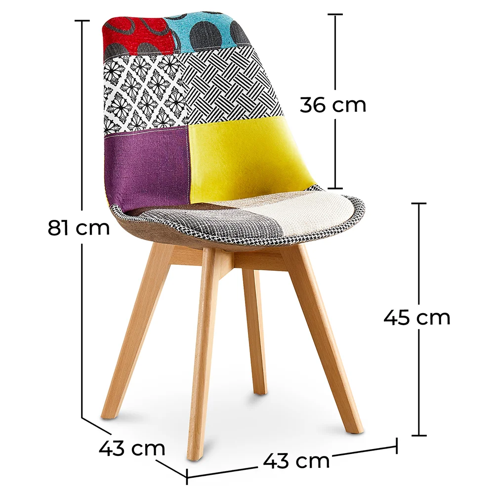 Chaise de Salle à Manger - Revêtement Patchwork - Ray image 10