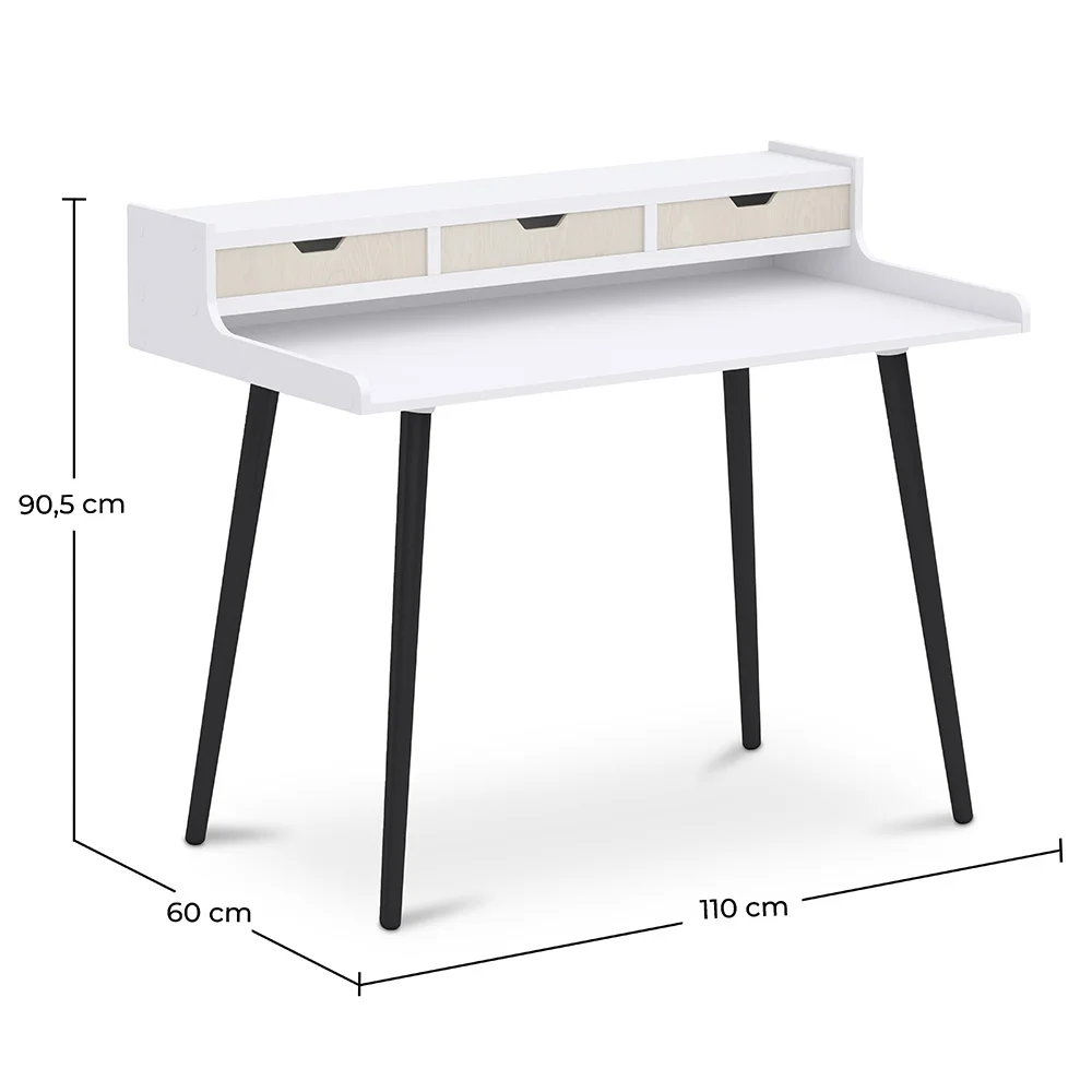 Bureau en Bois avec Tiroirs - Design Scandinave - Thora image 10