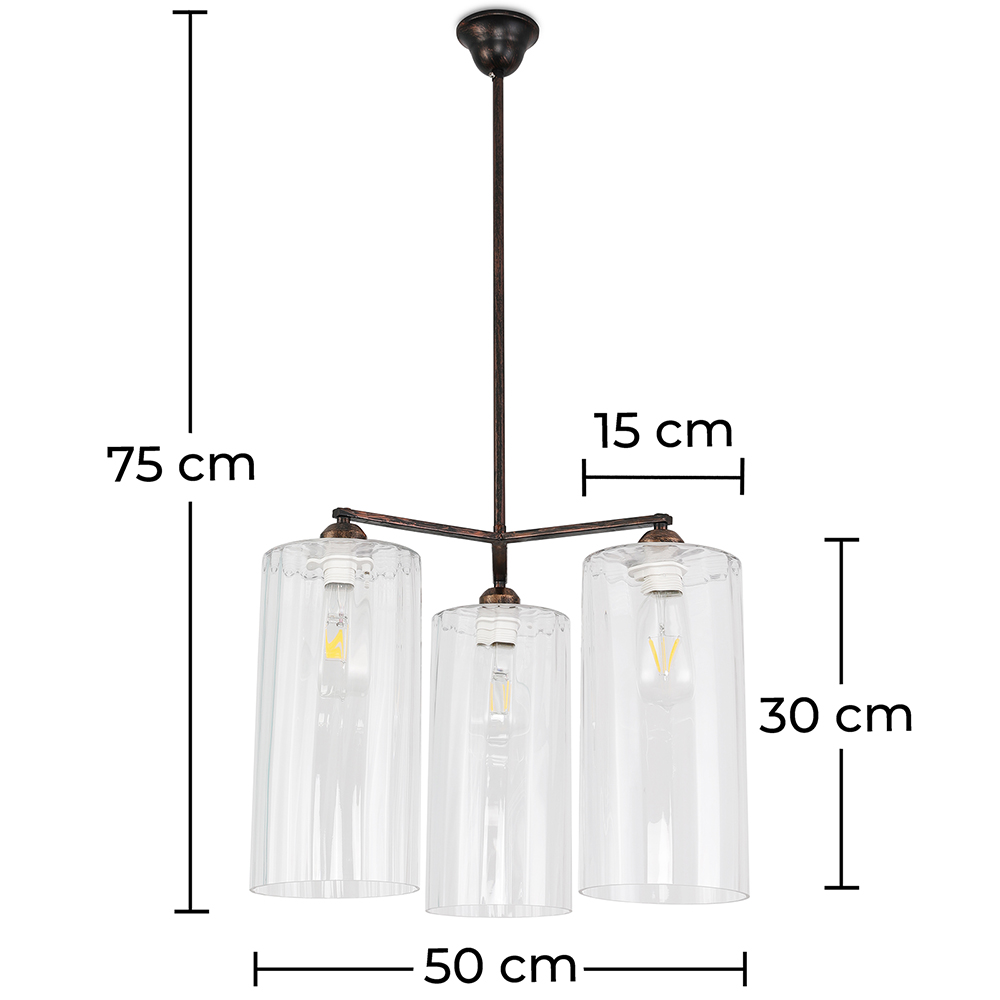 Lampe de plafond en cristal - Lampe suspendue - 3 bras - Reg image 10