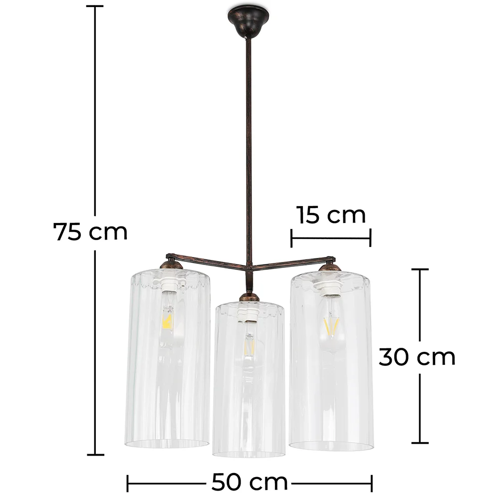 Lampe de plafond en cristal - Lampe suspendue - 3 bras - Reg image 10