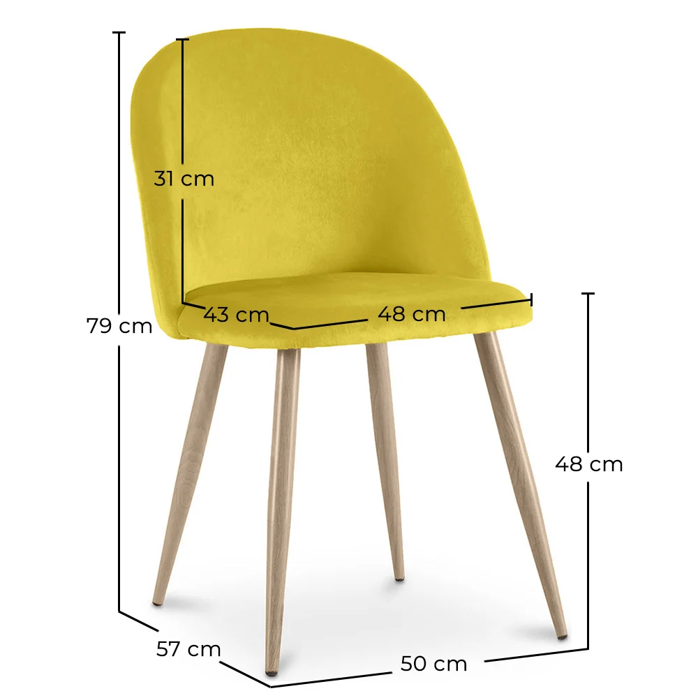 Chaise de salle à manger - Tapissée de velours - Style scandinave - Evelyne image 10