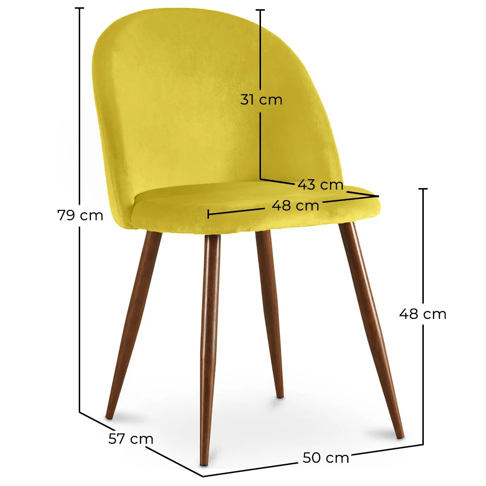 Chaise de salle à manger - Tapissée de velours - Design scandinave - Evelyne image 10
