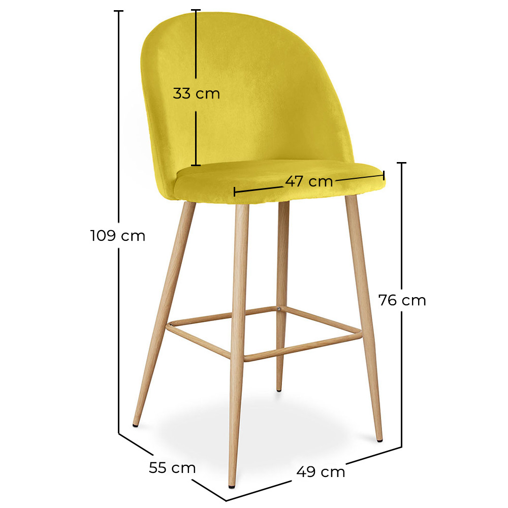 Tabouret tapissé en velours - Design scandinave - Evelyne image 10