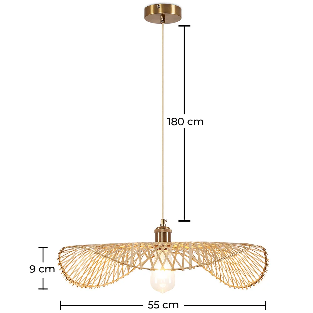 Lampe de plafond en bambou - Lampe suspendue de stile Boho Bali - Bahati image 10