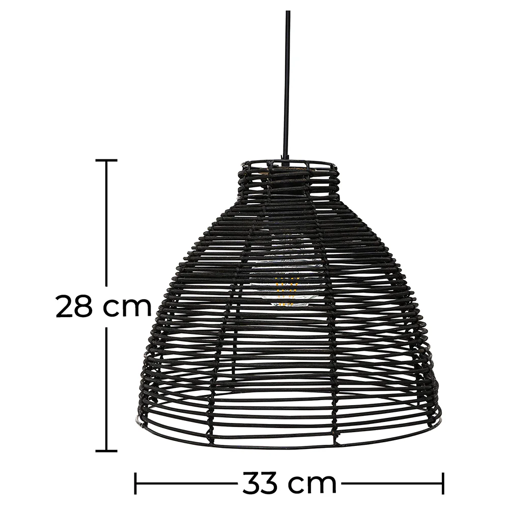Lampe de plafond en rotin noir - Lampe suspendue de stile Boho Bali - Gian image 10