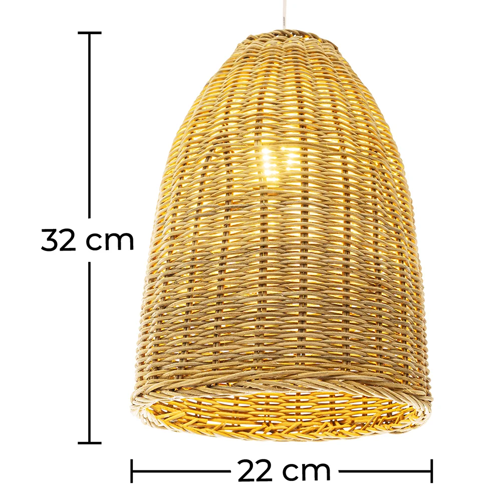 Lampe de plafond en rotin - Lampe suspendue de style boho Bali - Lie image 10