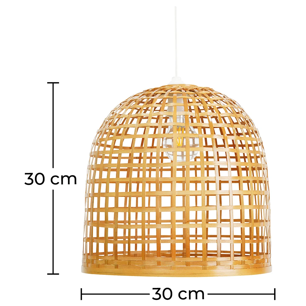 Lustre de plafond en bambou - Suspension de style Boho Bali - Thi image 10