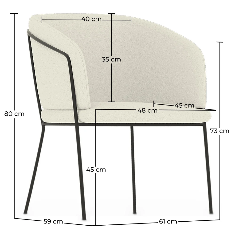 Fauteuil avec accoudoirs En Bouclette Fausse Fourrure Tapissée - Boucles Blanches - Miusen image 10