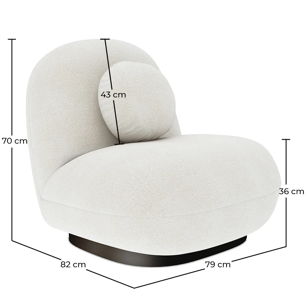 Fauteuil tapissé en tissu bouclé - Larry image 10
