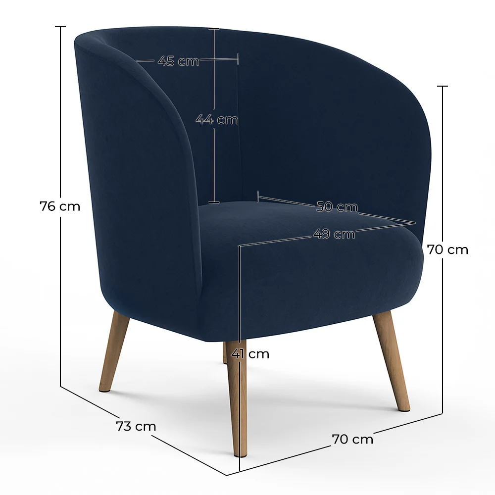 Fauteuil design - Revêtu de velours - Krenda image 10