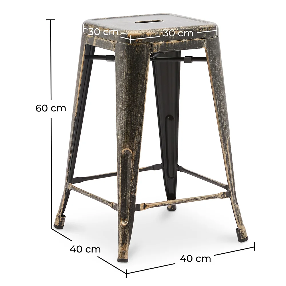 Tabouret de bar - Design industriel - 60cm - Nouvelle édition - Stylix image 10