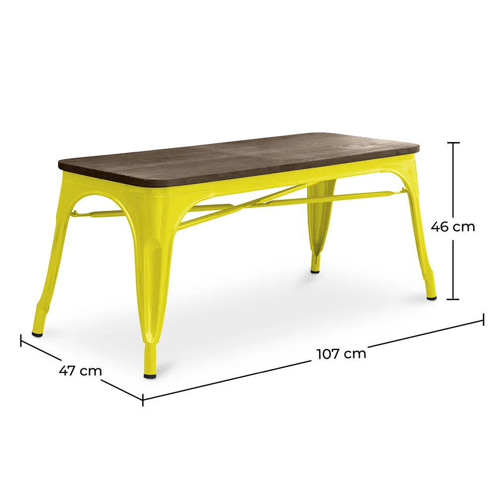 Banc Design Industriel - Bois et Métal - Stylix image 10
