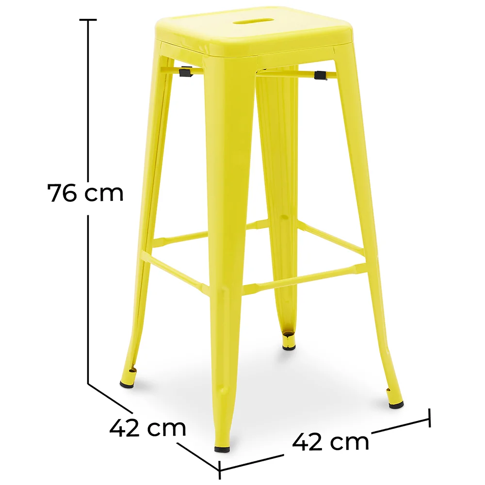 Tabouret de bar – Style industriel – Acier – 76 cm – Stylix image 10
