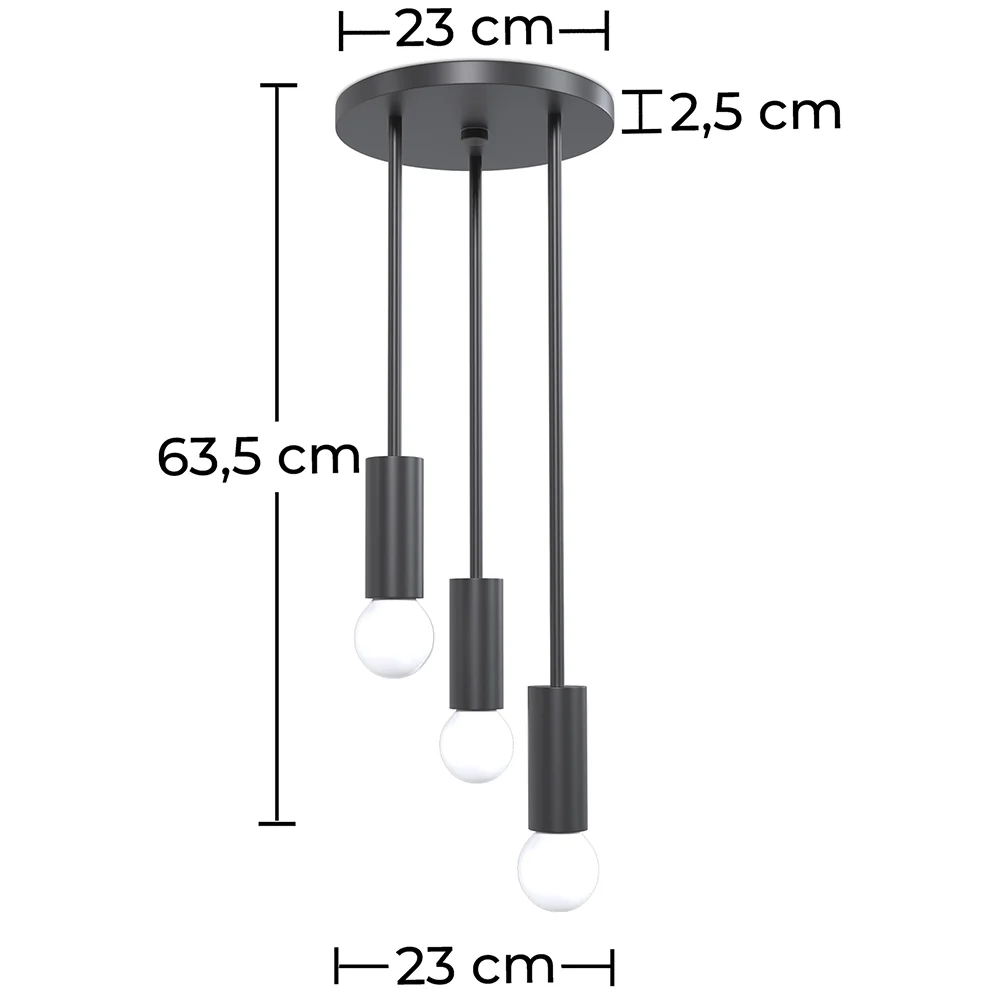 Lampe de plafond design - Lampe suspendue - 3 bras - Troy image 10