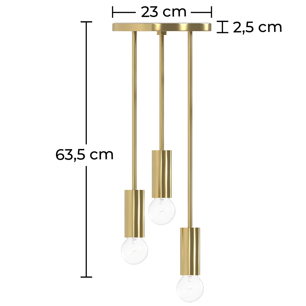 Lampe de plafond dorée - lampe suspendue à 3 bras - Troy image 10