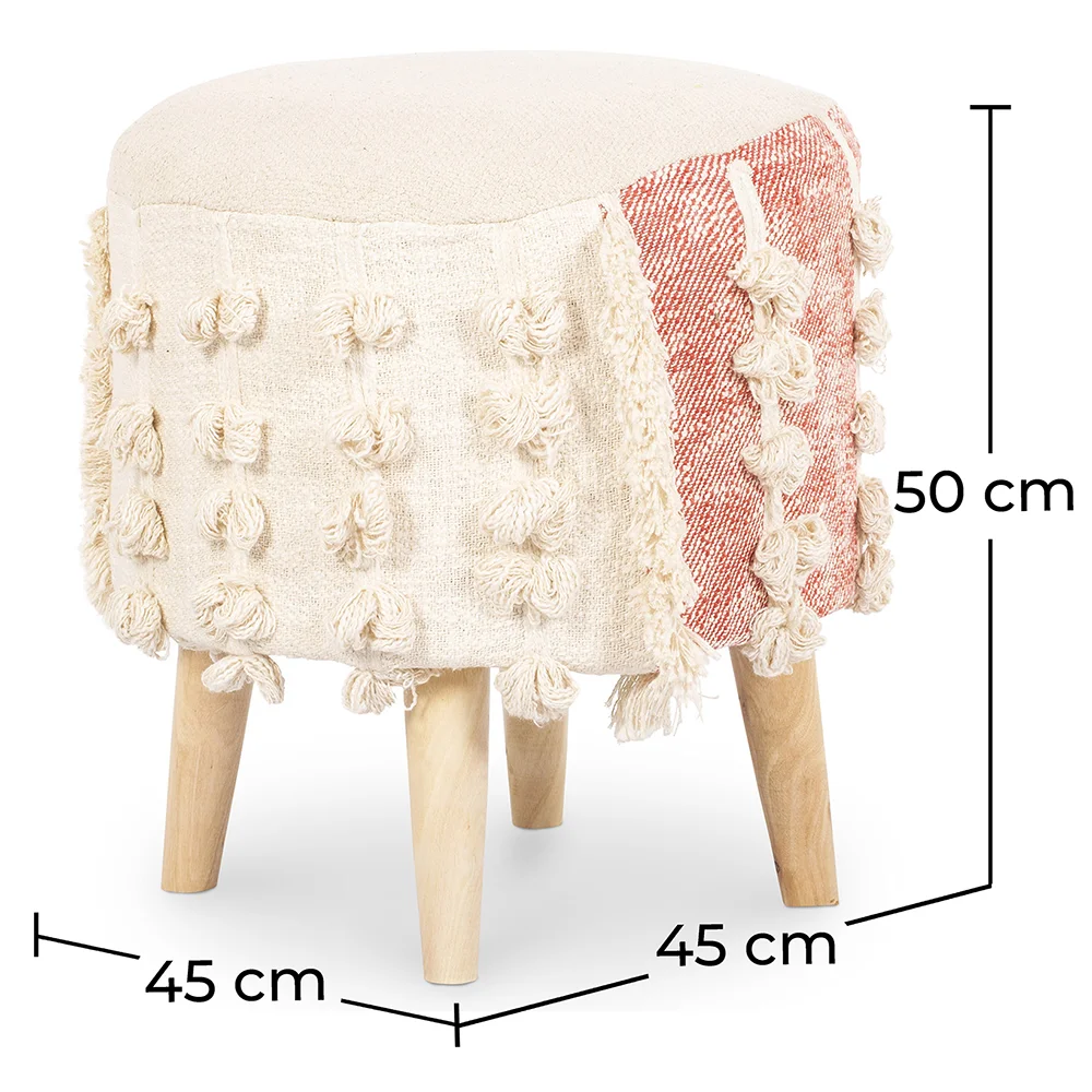 Tabouret Pouf Rond - Style Boho Bali - Batty  image 10