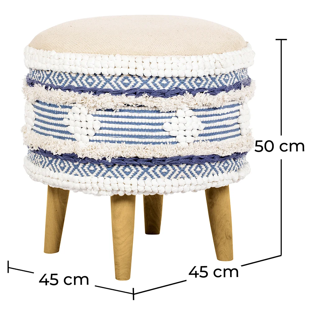 Tabouret Pouf Rond - Style Boho Bali - Josephine  image 10