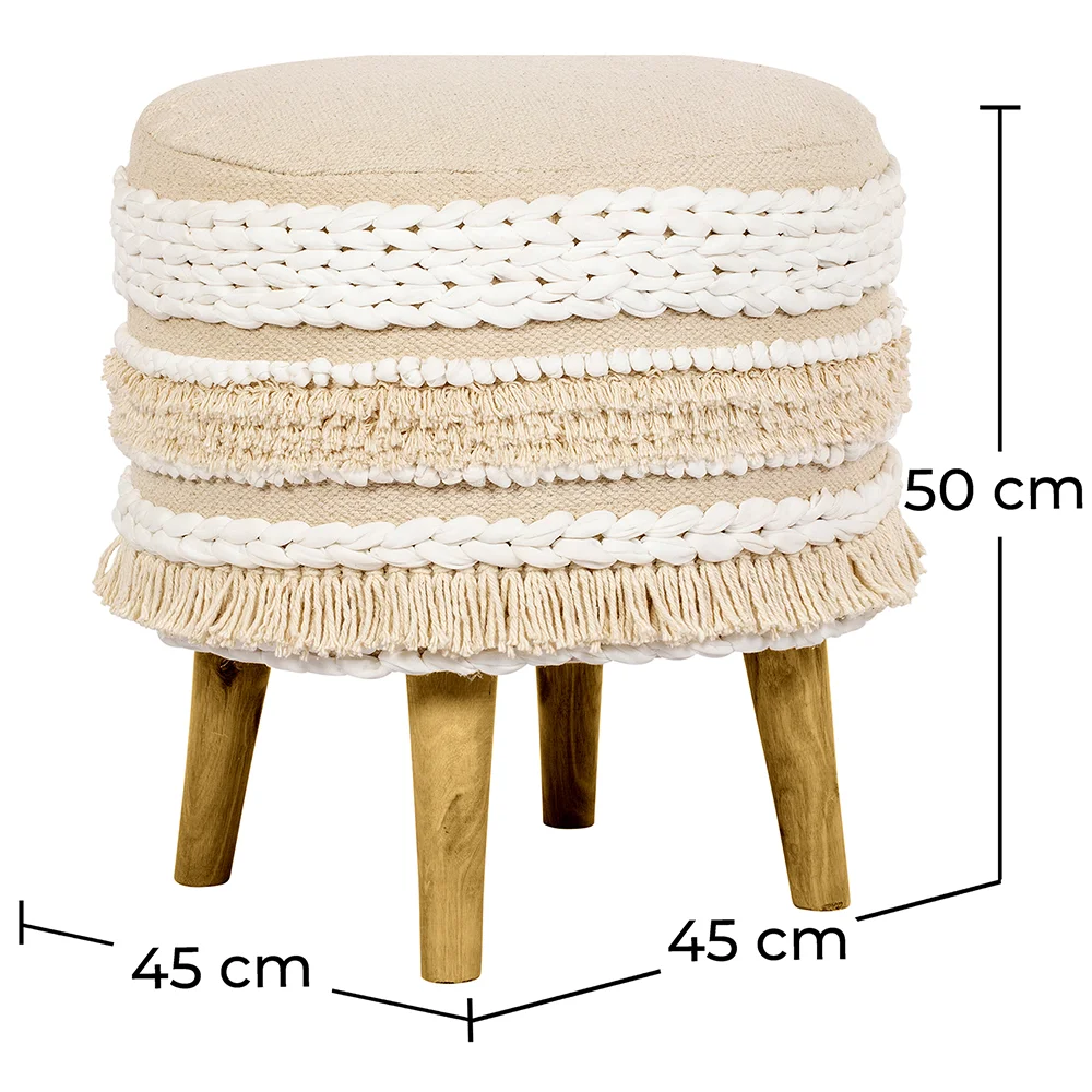 Tabouret Pouf Rond - Style Boho Bali - Ivy  image 10