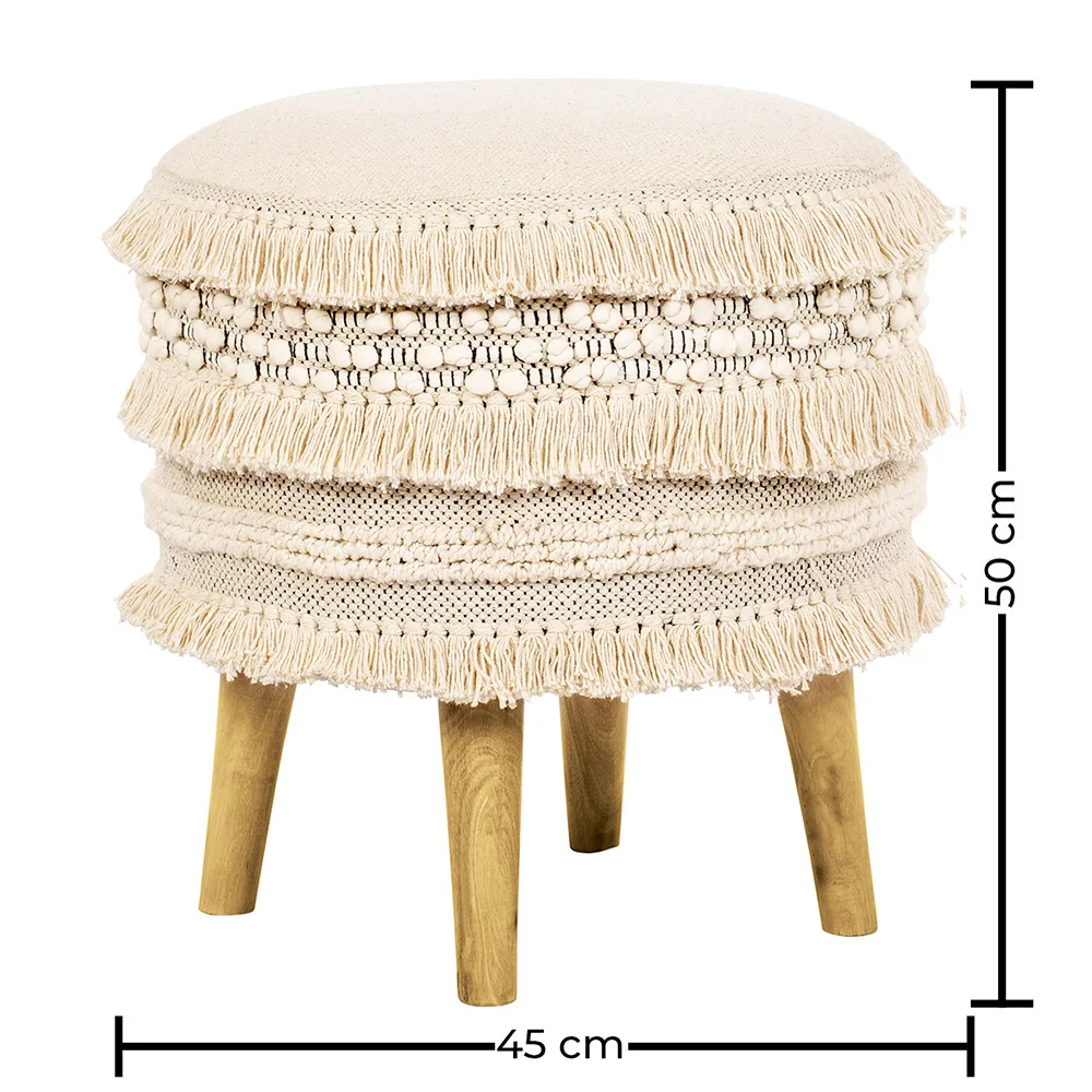 Tabouret Pouf Rond - Style Boho Bali - Jenny  image 10