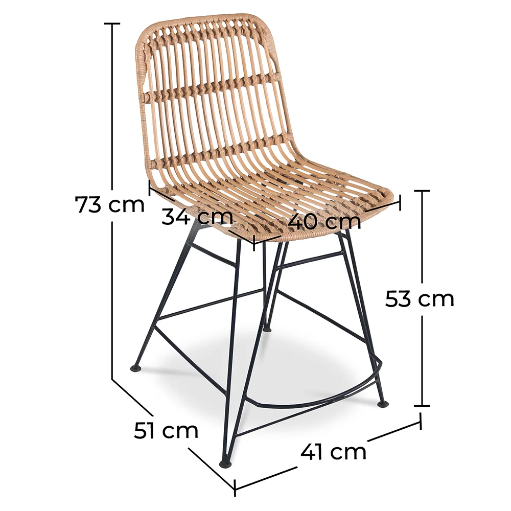 Chaise de salle à manger en rotin - Style Boho Bali - Prena image 10