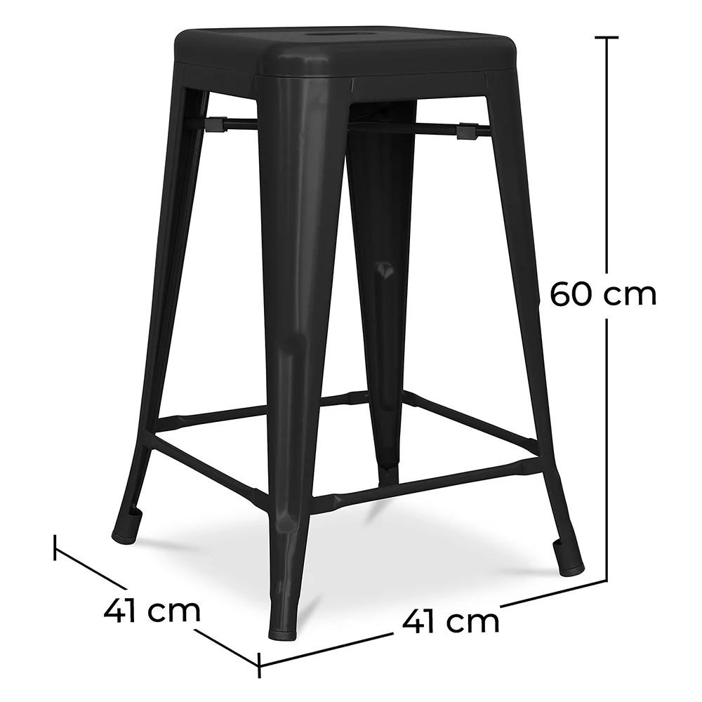 Tabouret de bar - Design industriel - Acier mat - 60cm - Nouvelle édition - Stylix image 10