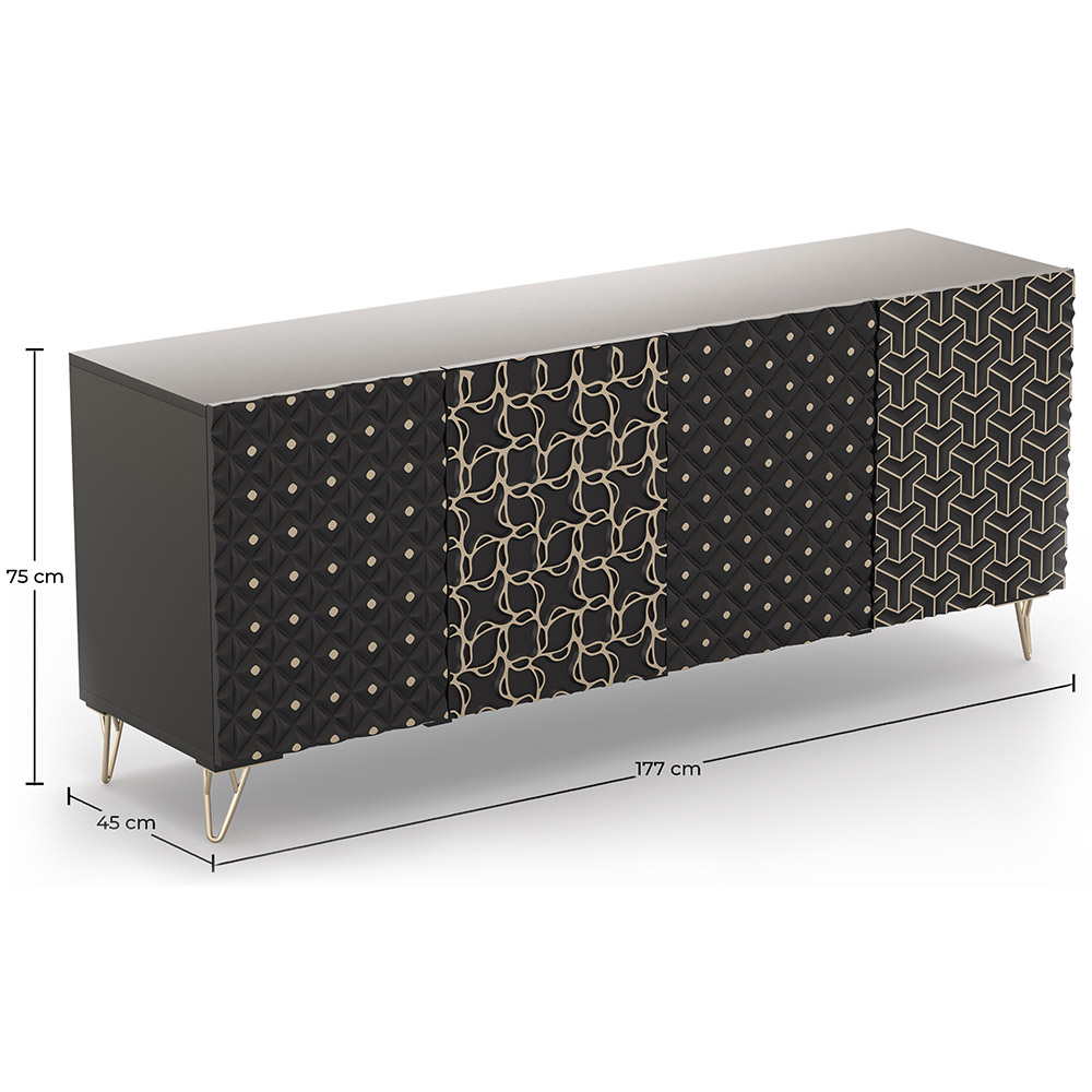 Buffet design en bois - Noir - Haui image 10