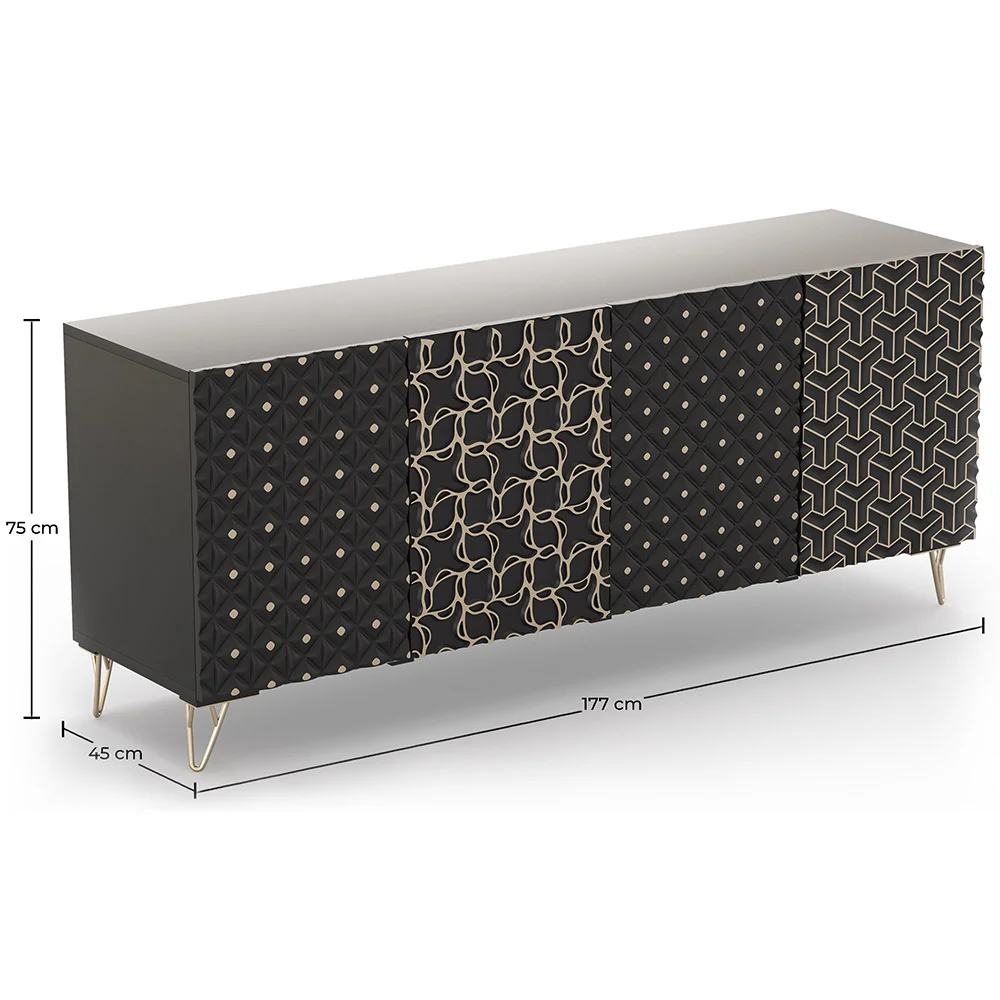 Buffet design en bois - Noir - Haui image 10