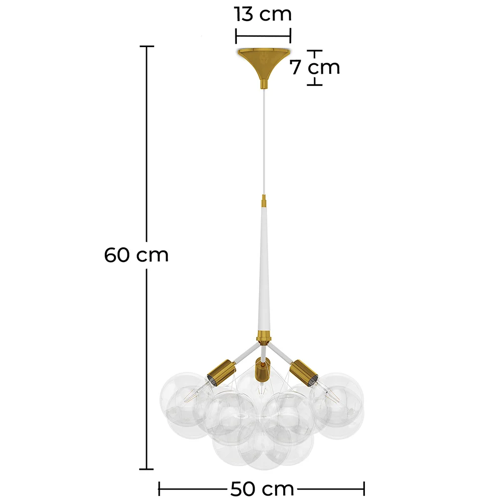 Lampe de plafond avec des boules en verre - Lampe suspendue design - Glaub image 10