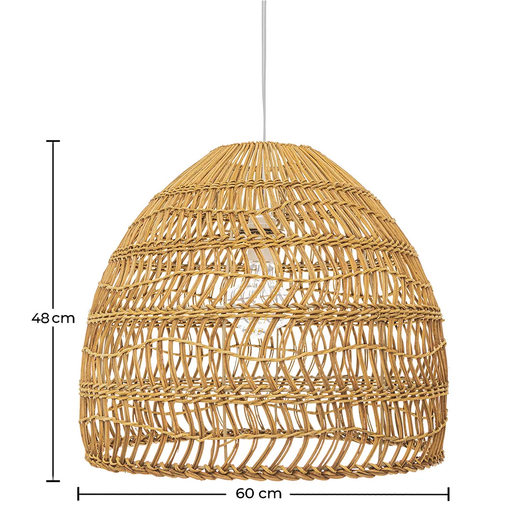 Lampe de Plafond en Rotin - Lampe Suspendue stile Boho Bali - 60cm - Hoa image 10