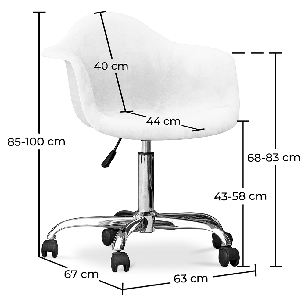 Chaise de bureau avec accoudoirs - Chaise de bureau pivotante avec roulettes - Grev image 10
