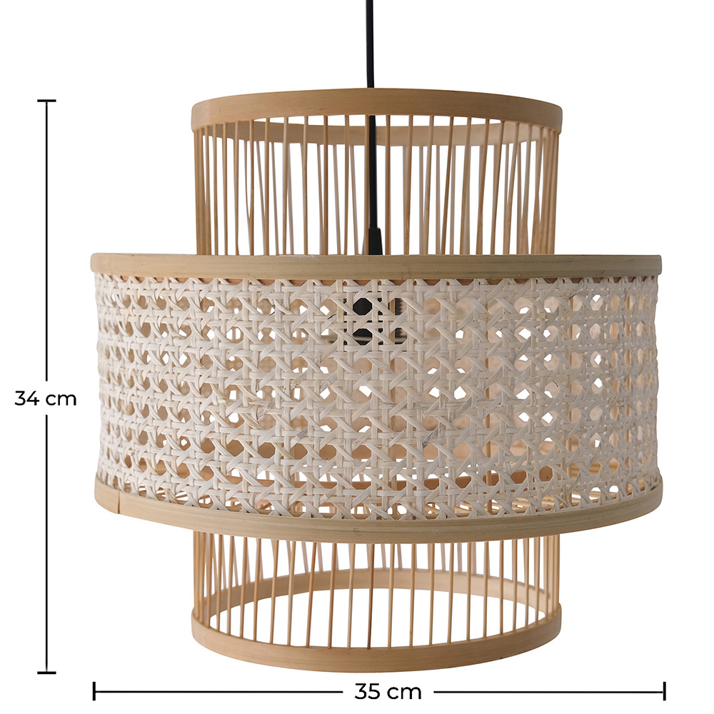 Lustre de plafond en rotin - Suspension de style Boho Bali - Yei image 10