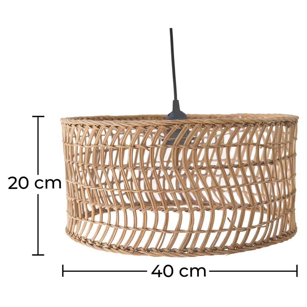 Lampe de plafond en rotin - Lampe suspendue au stile Boho Bali - Beri image 10