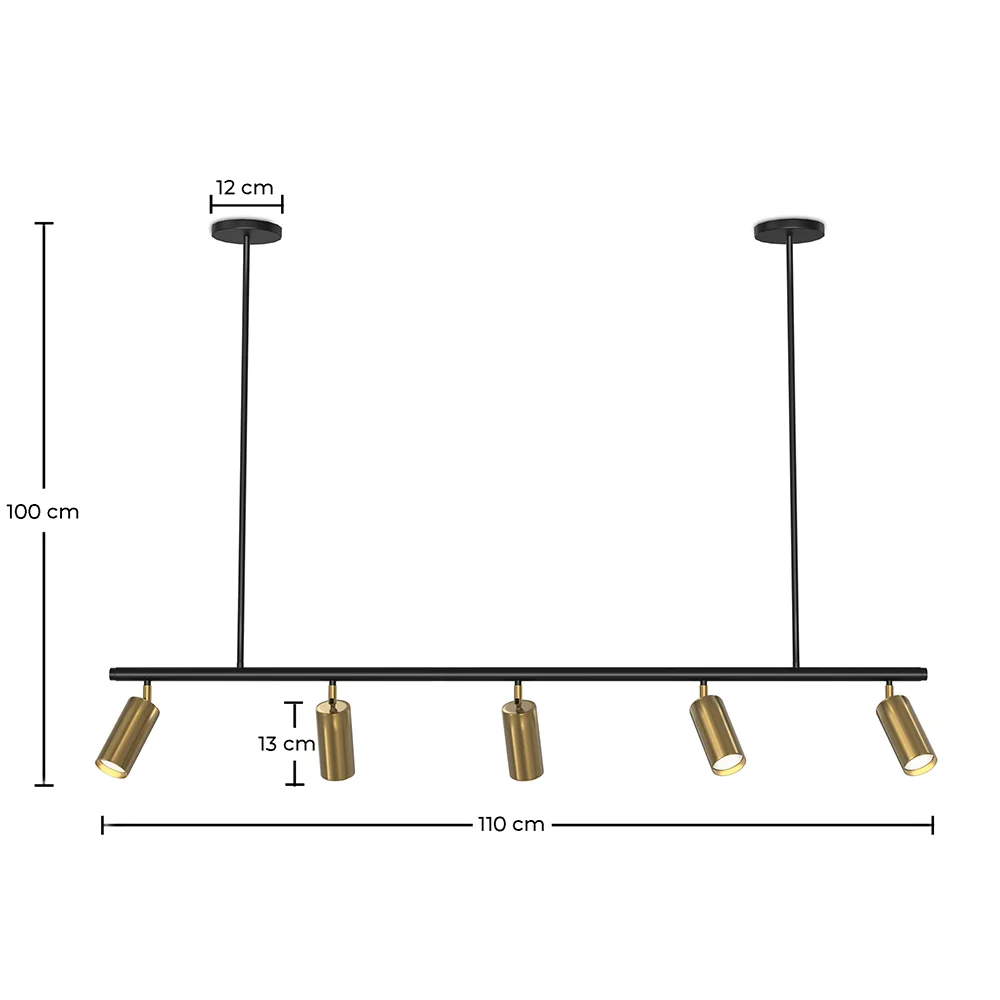 Spot sur Rail - Lampe 5 Spots Orientables - 110CM image 10