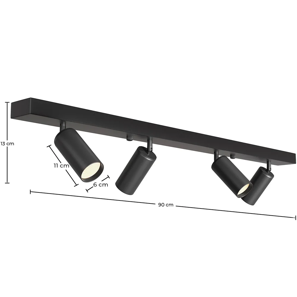Spot sur Rail - Lampe 4 Spots Orientables - 90CM image 10