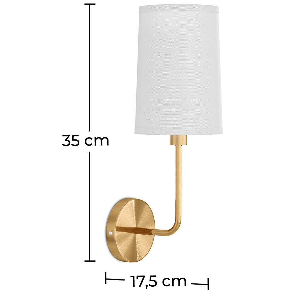 Applique Murale - Lampe Doré avec Abat-Jour en Tissu - Miu image 10