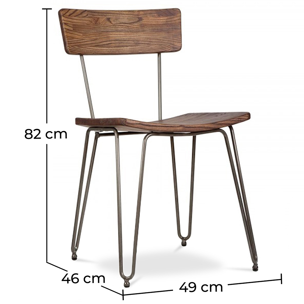 Lot de 2 chaises de salle à manger en bois - Design industriel - Hairpin image 10