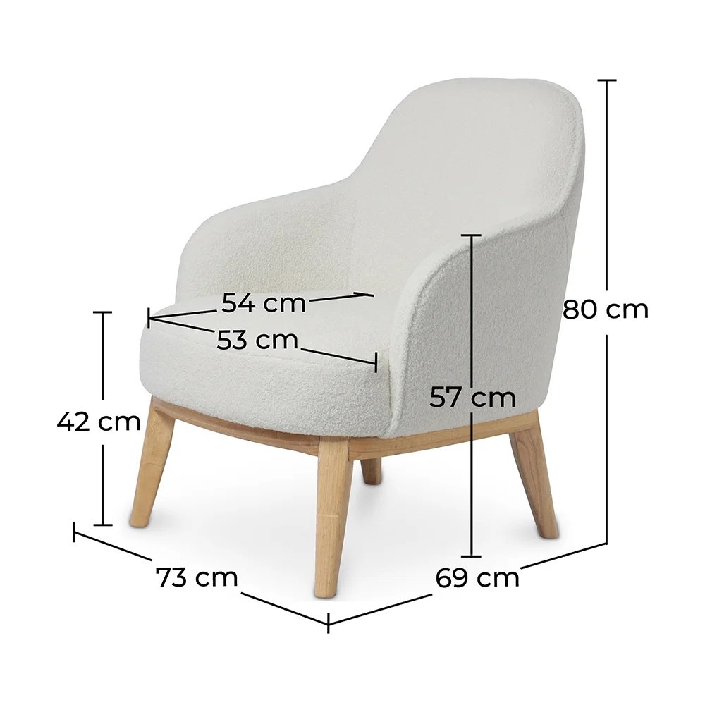 Chaise de salle à manger en bouclette fausse fourrure Tapissée - Boucles Blanches - Lettre image 10