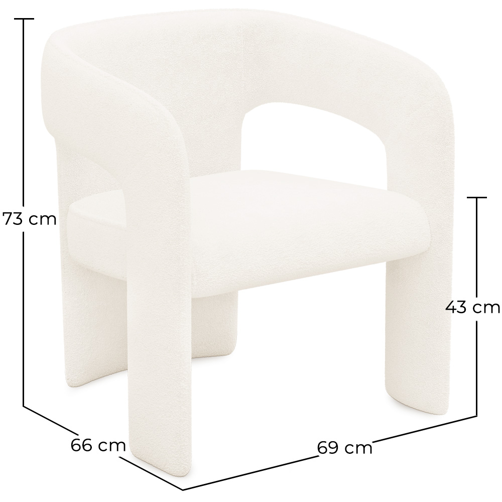 Chaise de salle à manger en bouclette fausse fourrure Tapissée - Boucles Blanches - Ashley image 10