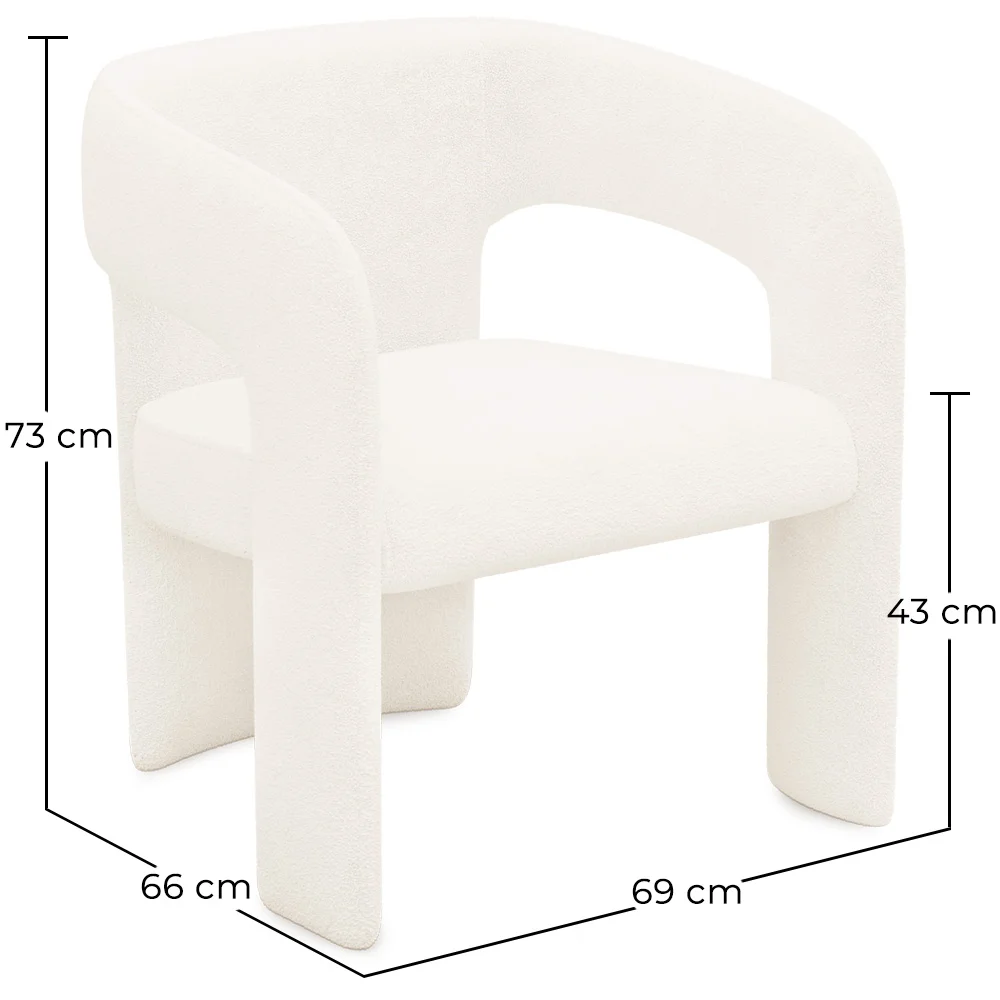 Chaise de salle à manger en bouclette fausse fourrure Tapissée - Boucles Blanches - Ashley image 10
