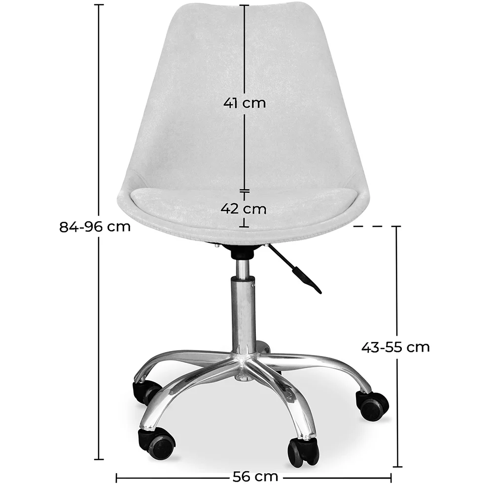 Chaise de bureau rembourrée - avec roulettes - Tulip image 10