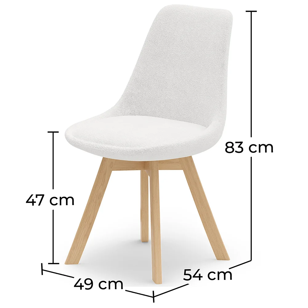 Chaise de salle à manger en bouclette fausse fourrure Tapissée - Boucles Blanches - Tulip image 10
