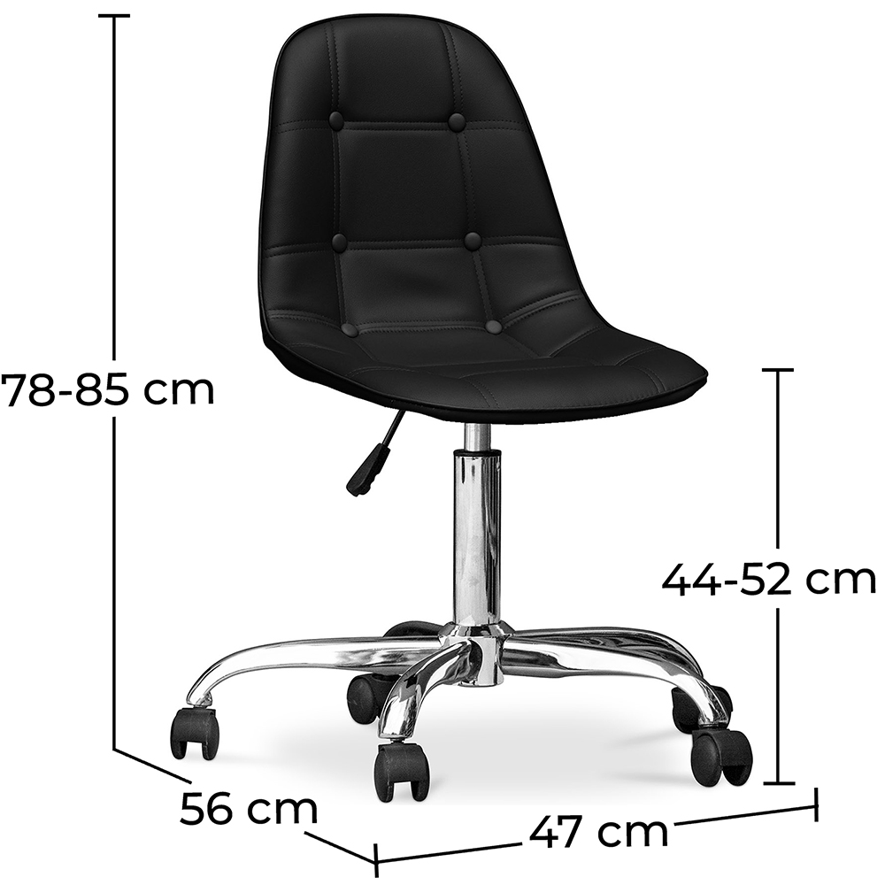 Chaise de bureau à roulettes - tapissée - Fery image 10
