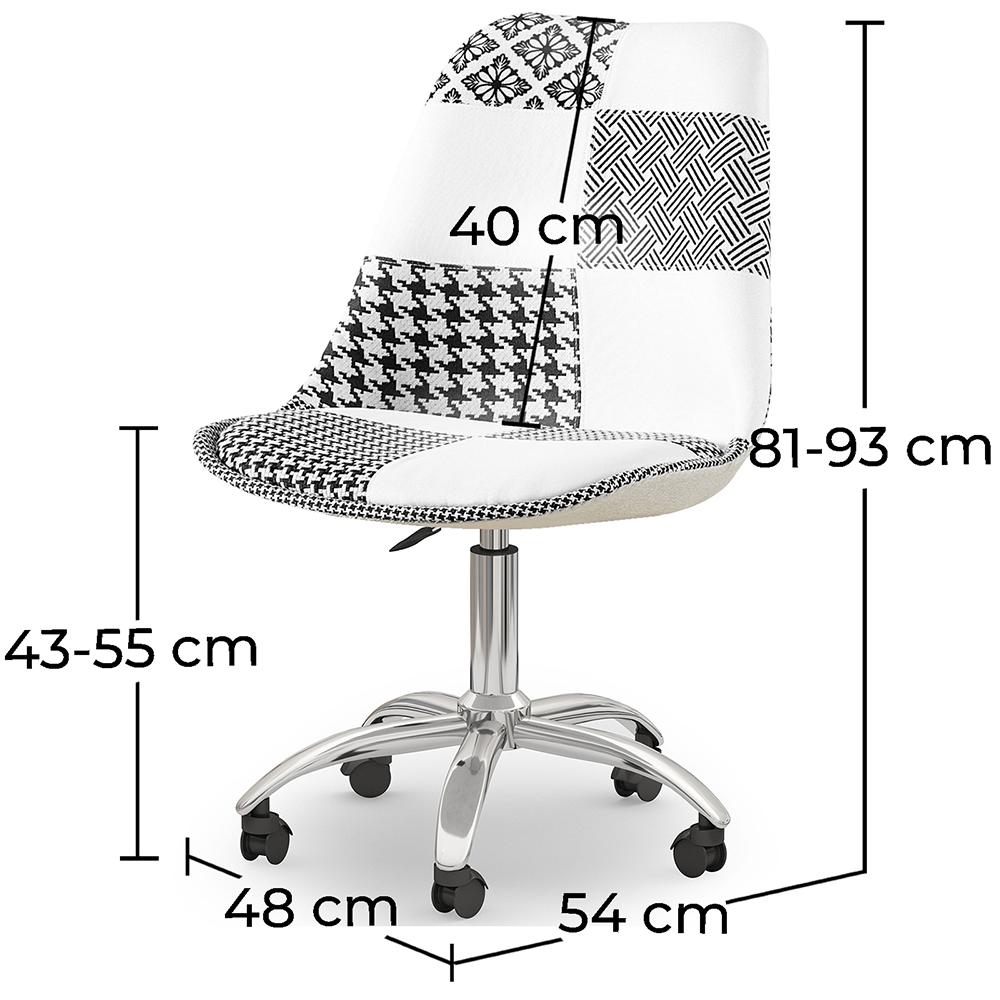 Chaise de Bureau Pivotante - Tissu Patchwork - Sam  image 10