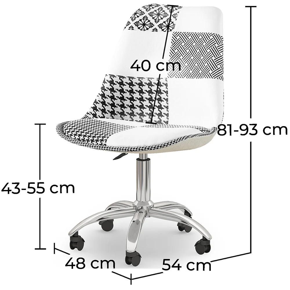 Chaise de Bureau Pivotante - Tissu Patchwork - Sam  image 10