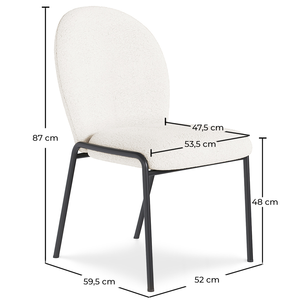 Chaise de salle à manger - Tapissée en tissu bouclé - Erys image 10